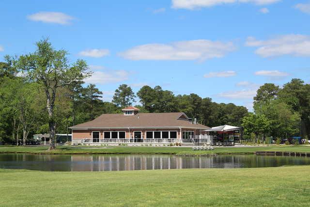 View of the clubhouse at Ocean Pines Golf Club.