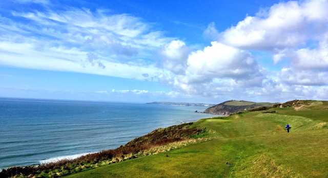 A view from a tee at Whitsand Bay Golf Club.