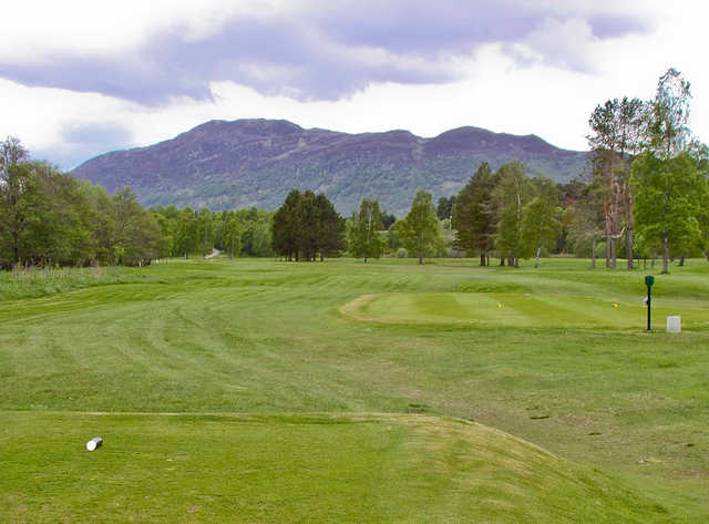 A view from tee #5 at Newtonmore Golf Club.