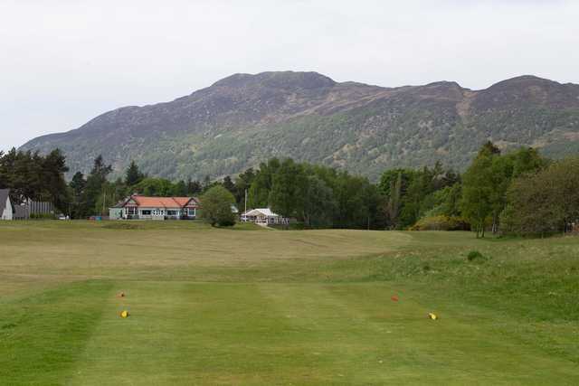 A view from a tee at Newtonmore Golf Club.