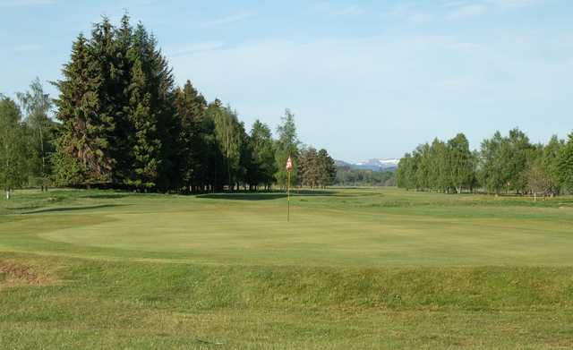 A view of the 15th green at Newtonmore Golf Club.