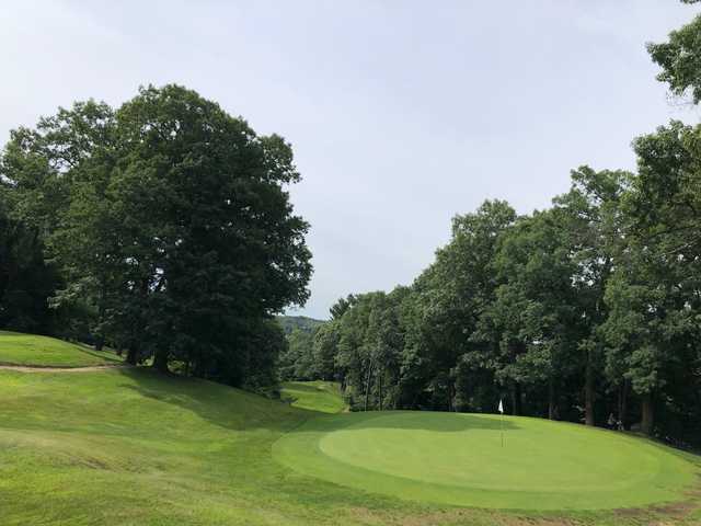 View of a green at Stoneham Oaks Golf Course.