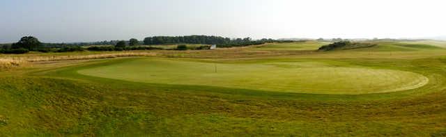 View of the 18th green from the North/East Course at Ingrebourne Links Golf & Country Club.
