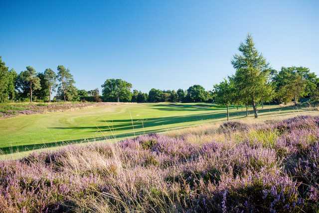 A view of hole #18 at Newbury & Crookham Golf Club.