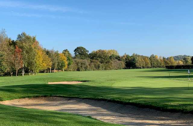 A fall day view of a hole at Elton Furze Golf Club.