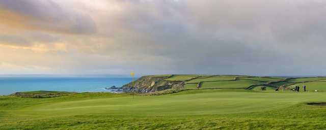 A view of a hole at Mullion Golf Club.