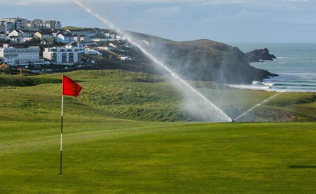 A view of the 3rd green at Newquay Golf Club.