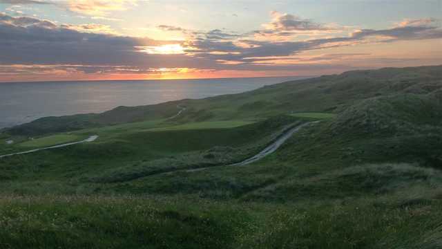 A sunset view from Perranporth Golf Club.