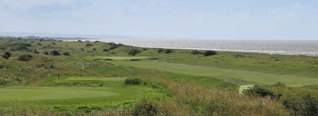 A view of a hole at Silloth on Solway Golf Club.