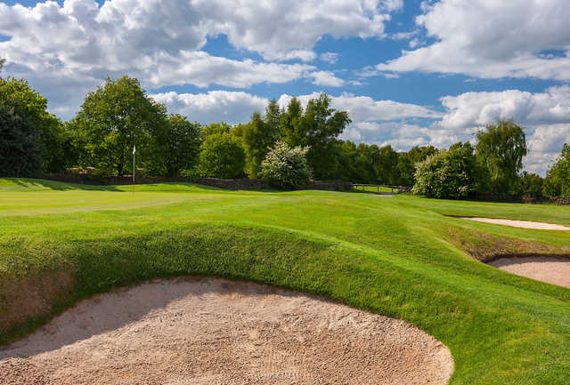 A view of a well protected hole at Breadsall Priory Golf & Country Club.