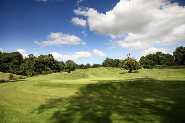 A view of the 15th green at Priory Course from Breadsall Priory Golf & Country Club.