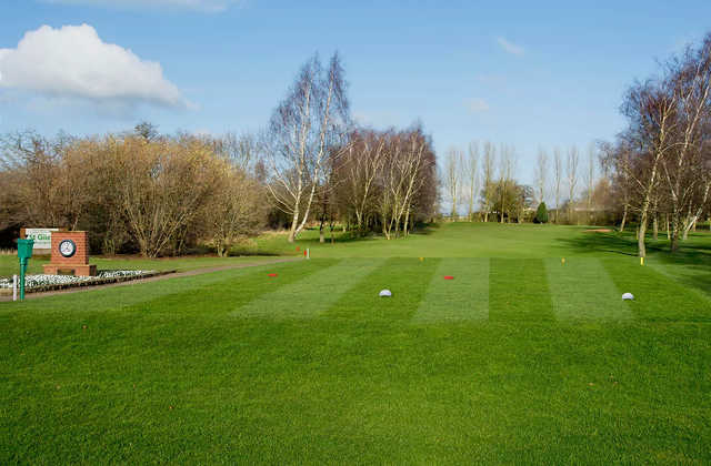 A view of the 1st tee at Broughton Heath Golf Course.