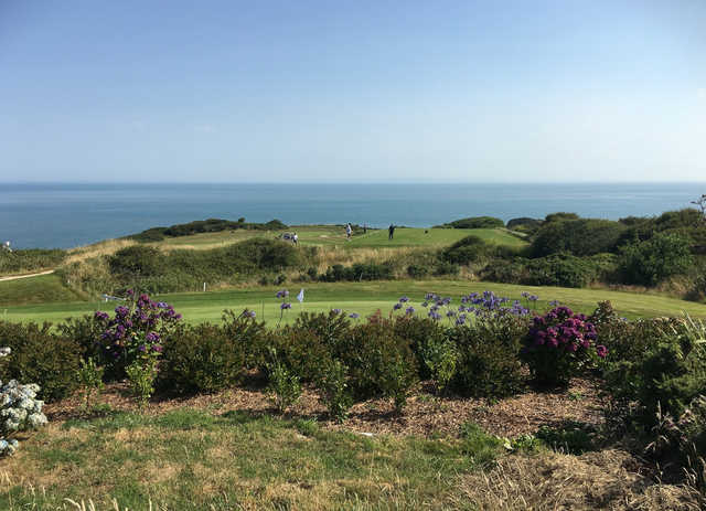 A view of the signature hole, #4 at Ilfracombe Golf Club.