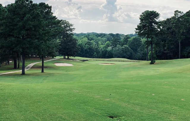 A view of the 9th green from The Bridges at Tartan Pines.