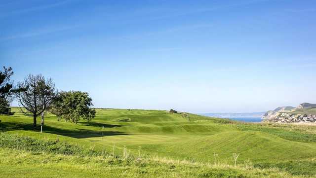 A view of a hole at Bridport and West Dorset Golf Club.