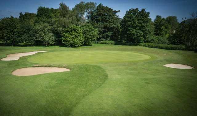 A view of the 1st green at Newton Course from Yeovil Golf Club.