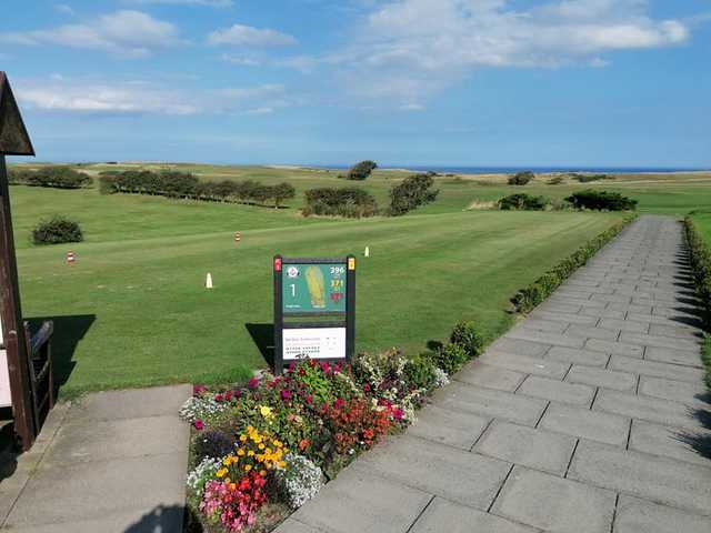 A view of tee #1 at Flamborough Head Golf Club.