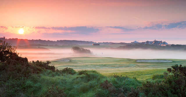 A view of the 14th green at Cooden Beach Golf Club.