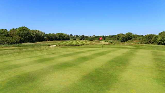 A view of the 4th hole at Cooden Beach Golf Club.