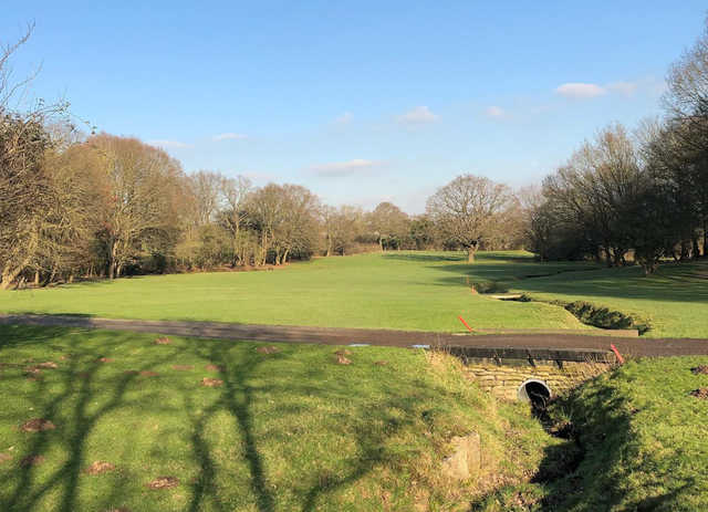 A view of a fairway at Theydon Bois Golf Club.