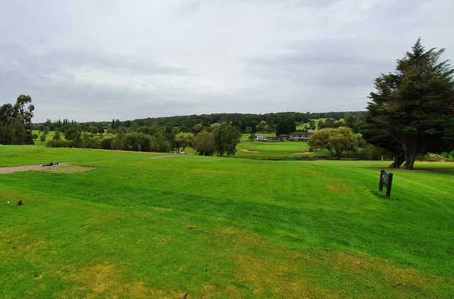 A view of a tee at Warley Park Golf Club.