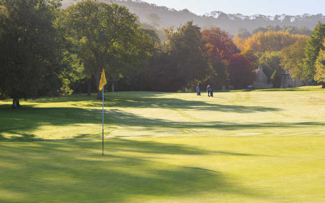 A view of the 1st hole at Lilley Brook Golf Club.