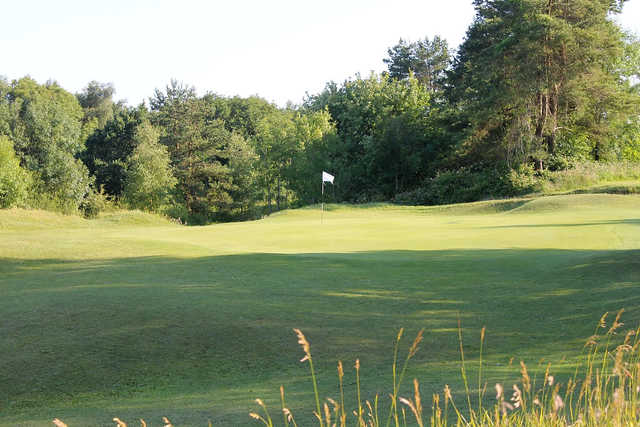 A view of the 9th green at Painswick Golf Club.