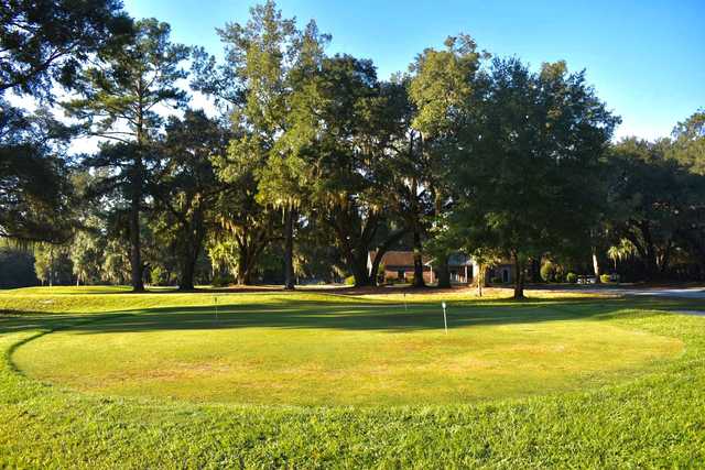 View of the puttin green at Sergeant Jasper Golf Club.