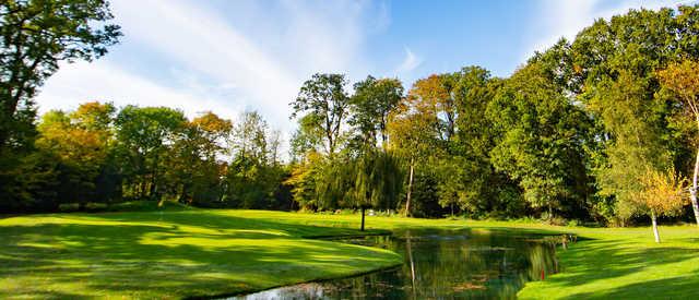 A fall day view of a hole at Bush Hill Park Golf Club.
