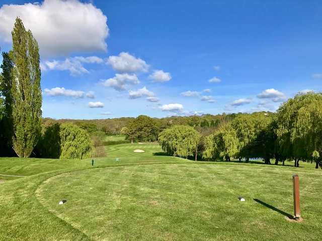 A sunny day view from a tee at Trent Park Golf Club.