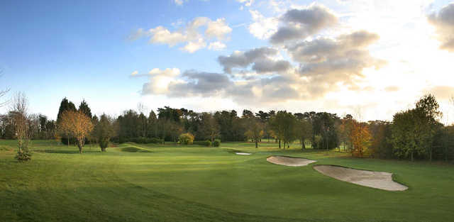 A view of a hole at Woodcote Park Golf Club.