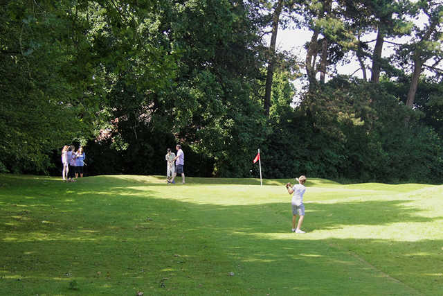A view of a hole at Bruntwood Park Pitch & Putt Course.