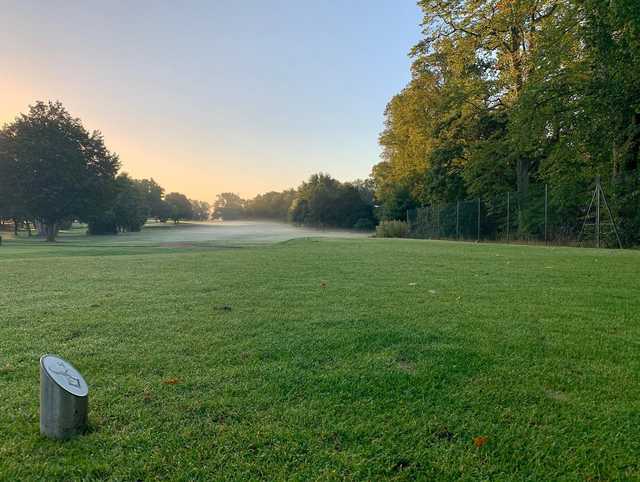A morning day view from a tee at Hartley Wintney Golf Club.