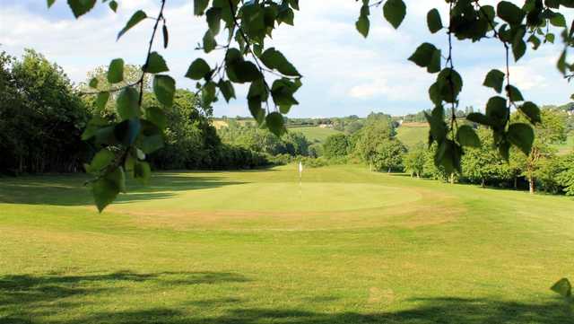 A sunny day view of a hole at Main Course from South Herefordshire Golf Club.