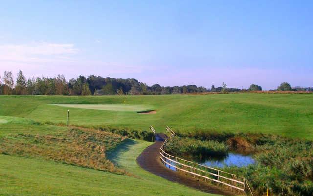 A view of hole #8 at Heights Course from Stonelees Golf Centre.