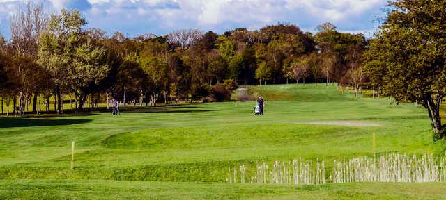 A fall day view from Ashton & Lea Golf Club.