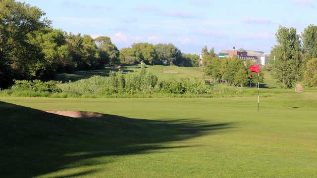 A view of a green at Stanley Park Course from Blackpool Park Golf Club.