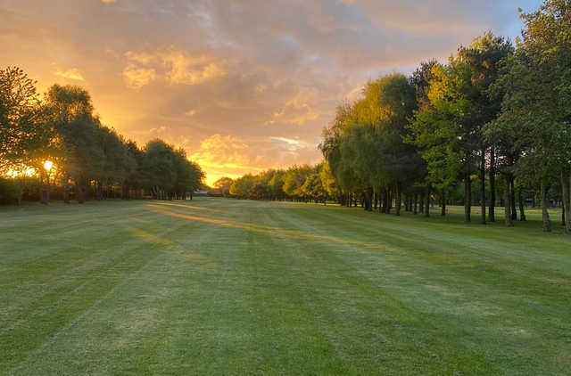 A sunset view from a fairway at Laceby Manor Golf Club.
