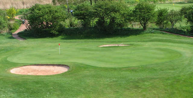 A view of a green at Bidston Golf Club.