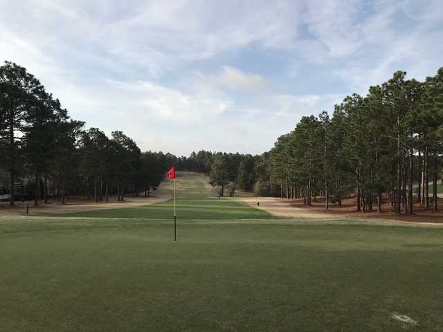 Looking back from a green at Beacon Ridge Golf & Country Club.