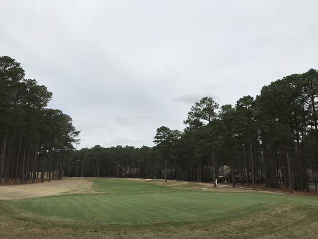 Looking back from a green at Beacon Ridge Golf & Country Club.