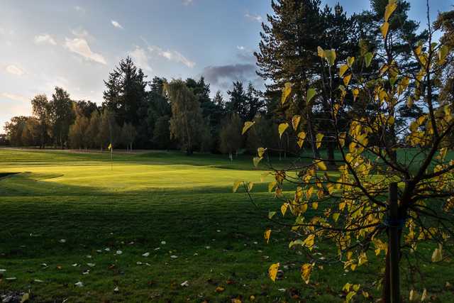 A fall day view of a hole at Eaton Golf Club.