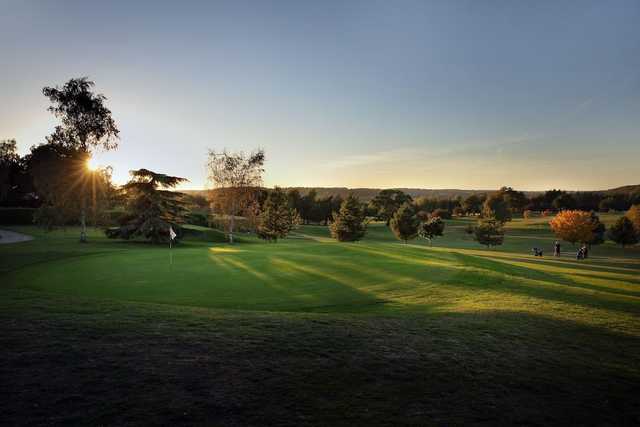 A sunset view of a hole at Wensum Valley Hotel, Golf & Country Club.