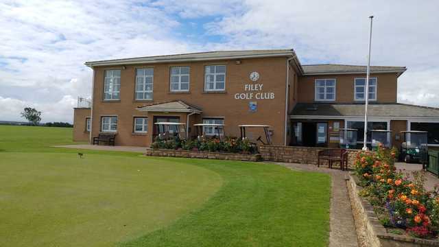 A view of the clubhouse at Filey Golf Club.