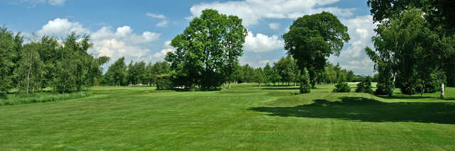 A view of a tee at Forest Park Golf Club.