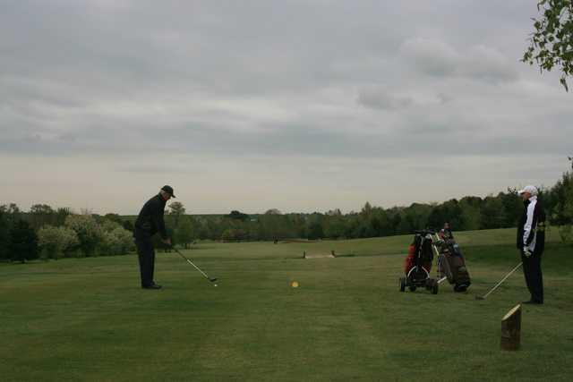 A view of a tee at Brampton Heath Golf Club.