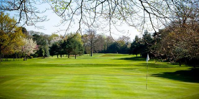 A spring day view of a hole at Beeston Fields Golf Club.