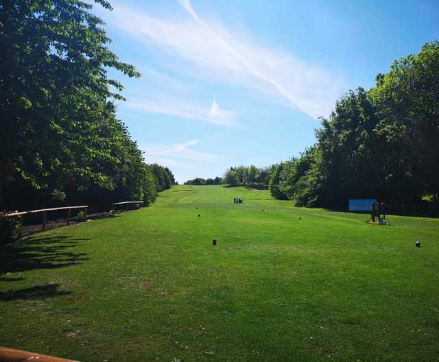 A view of a tee at Springwater Golf Club.
