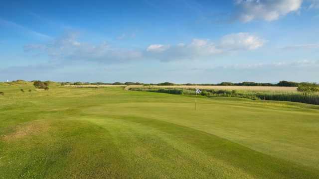 A view of hole #3 at Channel Course from Burnham & Berrow Golf Club.