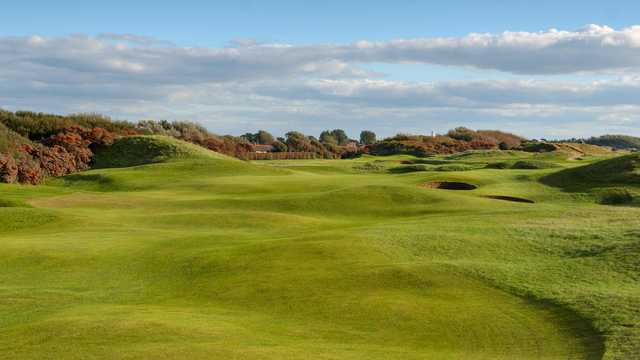 A view of hole #15 at Championship Course from Burnham & Berrow Golf Club.